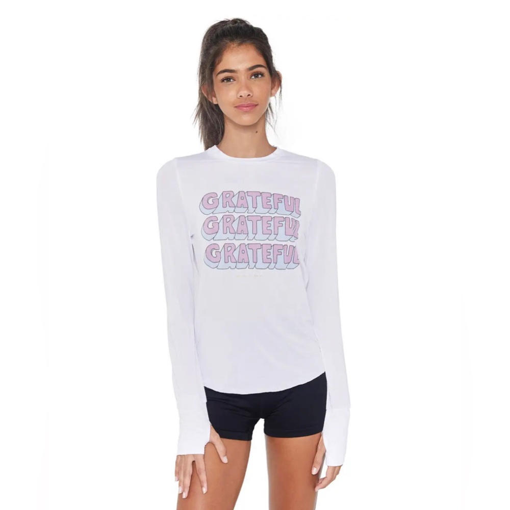 Spiritual Gangster Grateful Graphic Active Long Sleeve Running Top Sz M